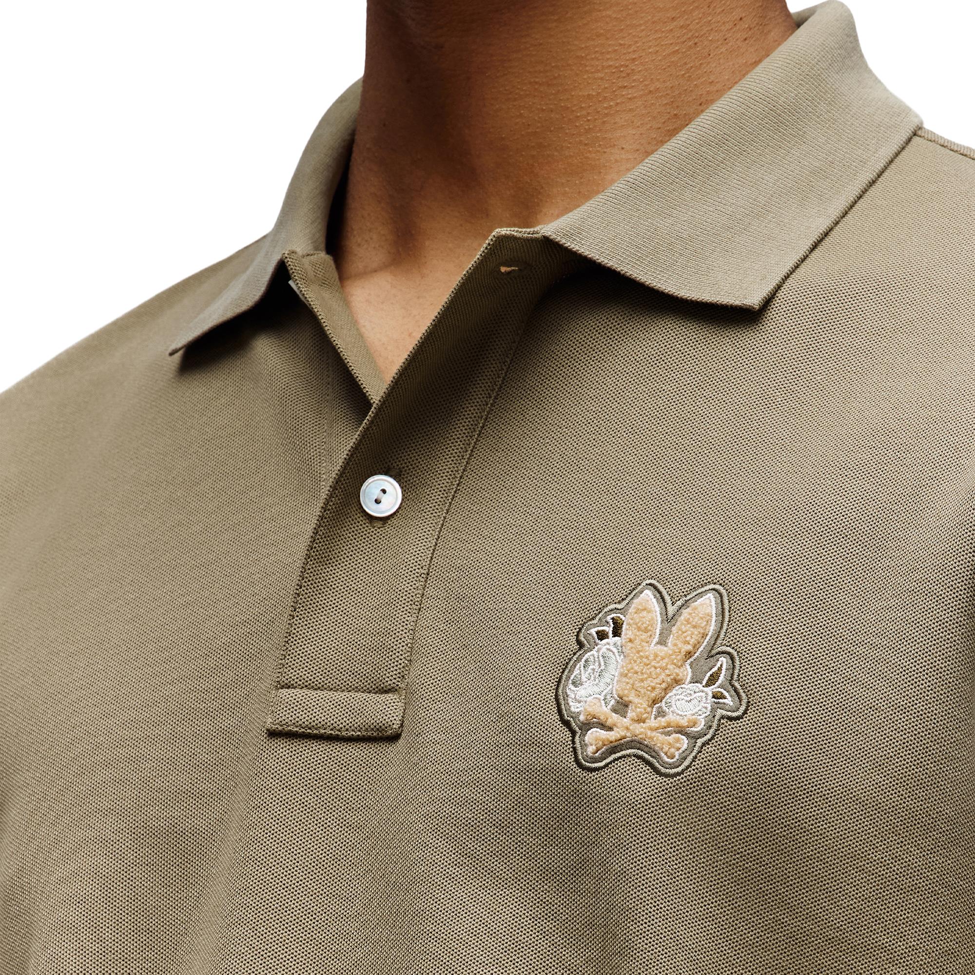 Psycho Bunny Auguste Pique Mens Polo Shirt Dusky Green